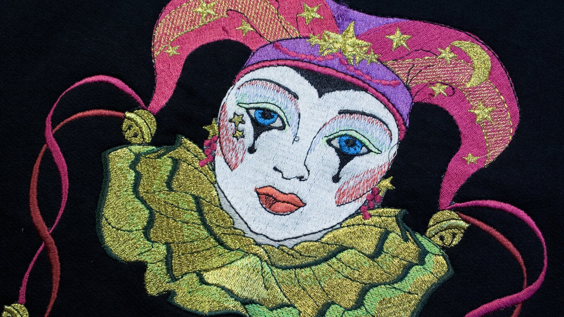Commercial Embroidery Machine Sample - Clown