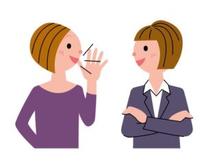 picture of two ladies talking about their business