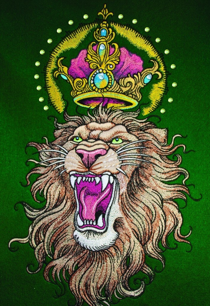 Embroidery Designs using a commercial embroidery machine - Lion, Best Digitizing Software