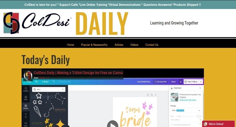 website image of ColDesi daily site
