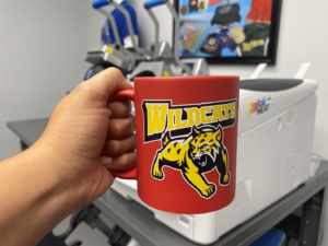 image of a bulldog mug with a transfer press