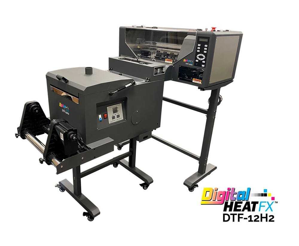 Photograph of the Digital HeatFX 12H2 DTF printer.