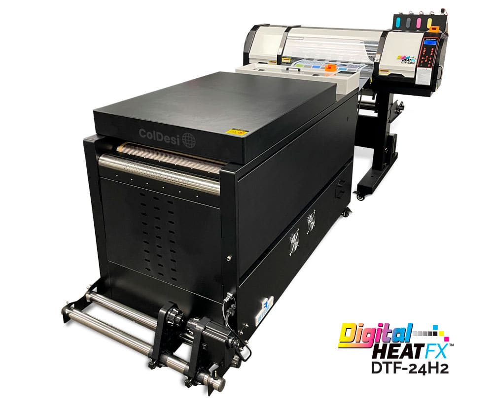 Photograph of the Digital HeatFX 24H2 DTF printer.